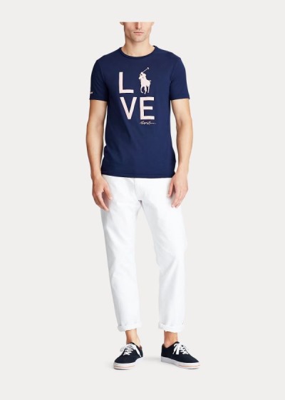 Playeras Ralph Lauren Hombre Azul Marino - Pink Pony Live Love - TWBFX2506